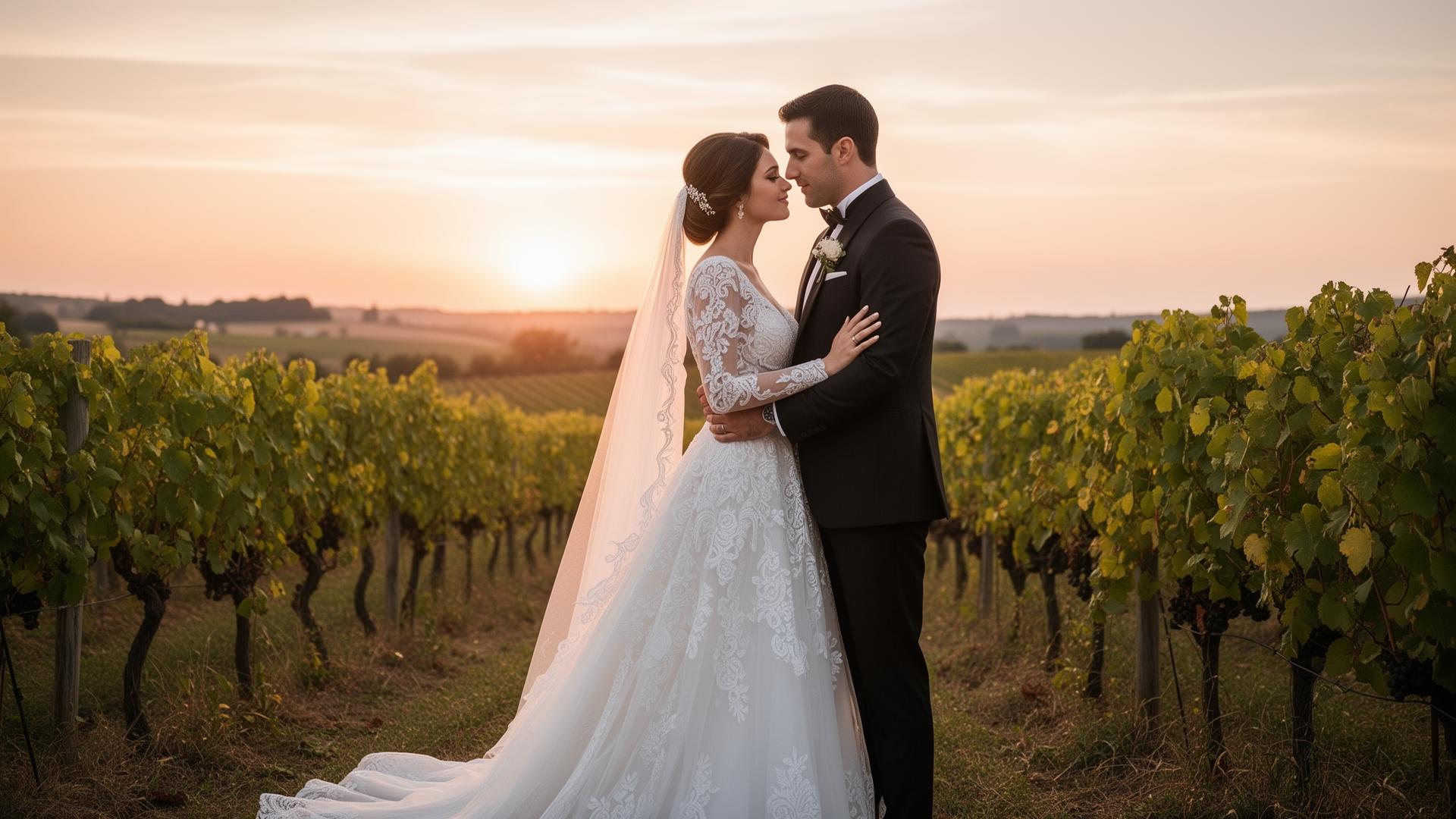 Sposi tra le vigne della Franciacorta